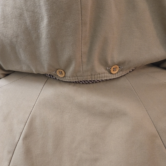 Vintage vtg tan hooded long trench coat jacket with wool insert size small - Picture 6 of 6